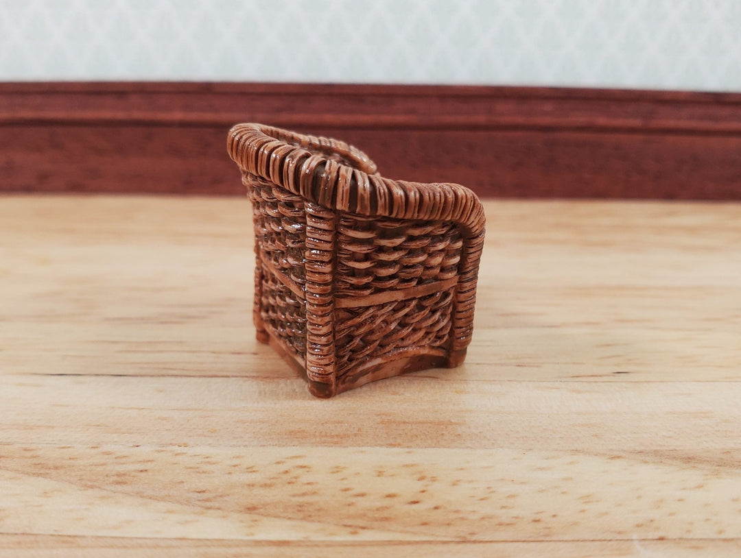 Doll Chair Super Tiny Wicker Style Fairy Garden 15/16" Works in Quarter Scale - Miniature Crush