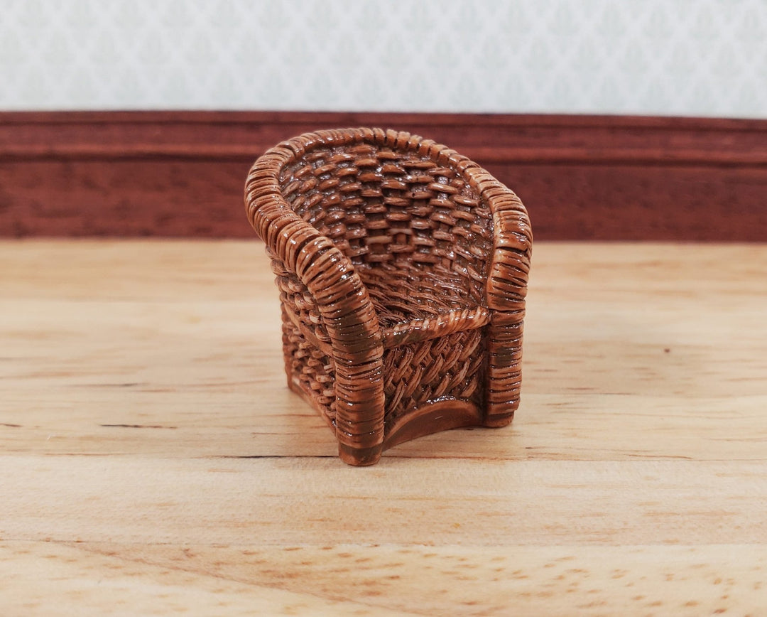 Doll Chair Super Tiny Wicker Style Fairy Garden 15/16" Works in Quarter Scale - Miniature Crush