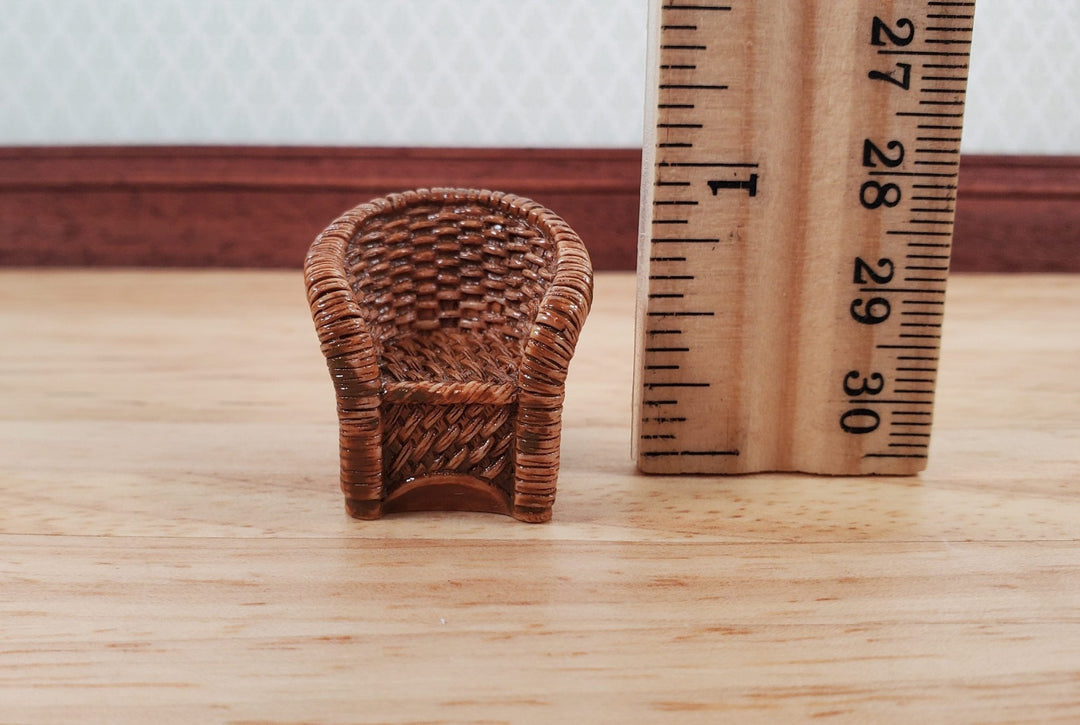 Doll Chair Super Tiny Wicker Style Fairy Garden 15/16" Works in Quarter Scale - Miniature Crush