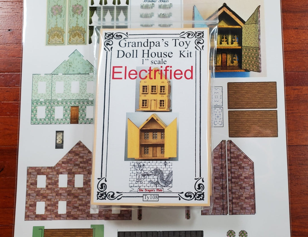 Dollhouse 1:144 Scale DIY Kit Grandpa's Toy House Electric with Wallpaper - MiniatureCrush