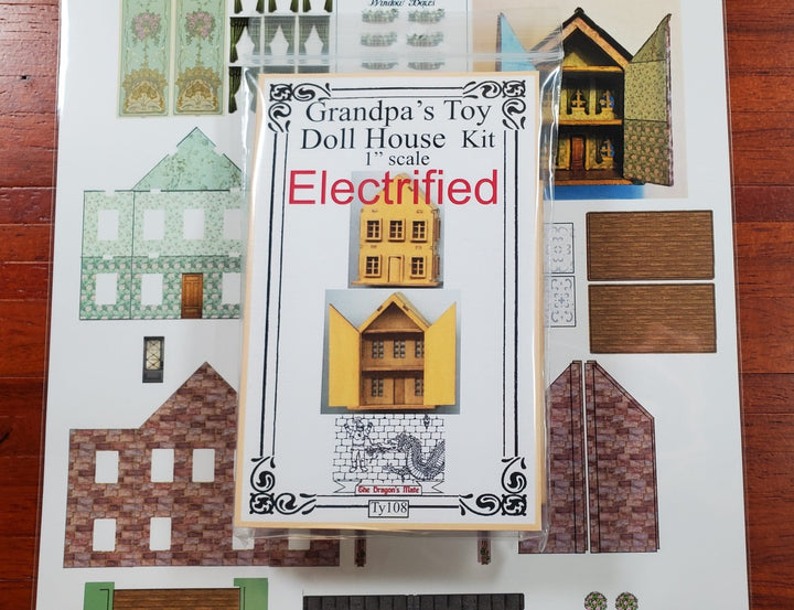 Dollhouse 1:144 Scale DIY Kit Grandpa's Toy House Electric with Wallpaper - MiniatureCrush