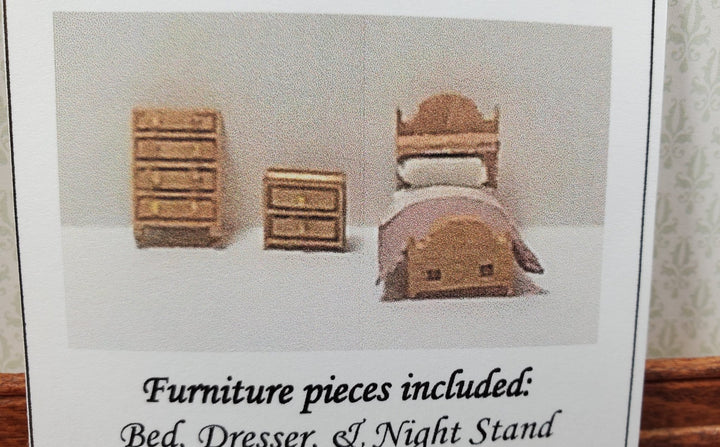 Dollhouse 1:144 Scale Furniture KIT DIY Child's Bedroom Set Country Style Bed ++ - Miniature Crush