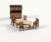 Dollhouse 1:144 Scale Furniture KIT DIY Country Dining Room Miniature Set Table