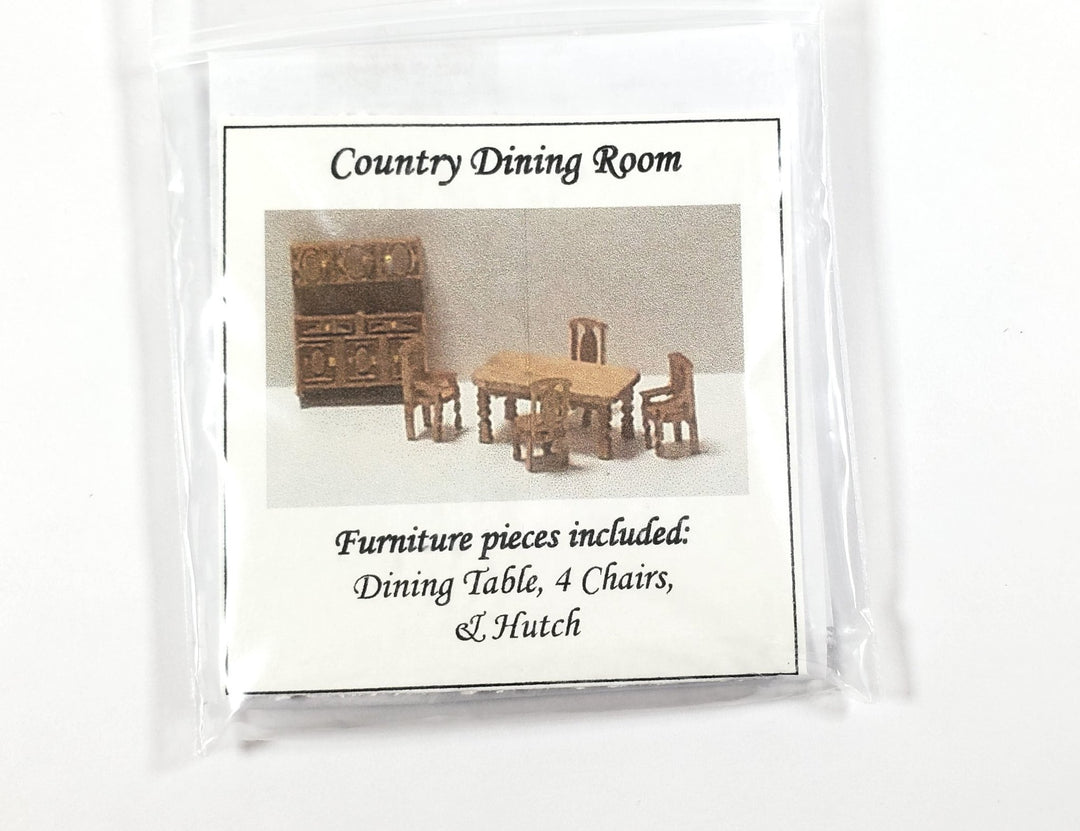 Dollhouse 1:144 Scale Furniture KIT DIY Country Dining Room Miniature Set Table - Miniature Crush