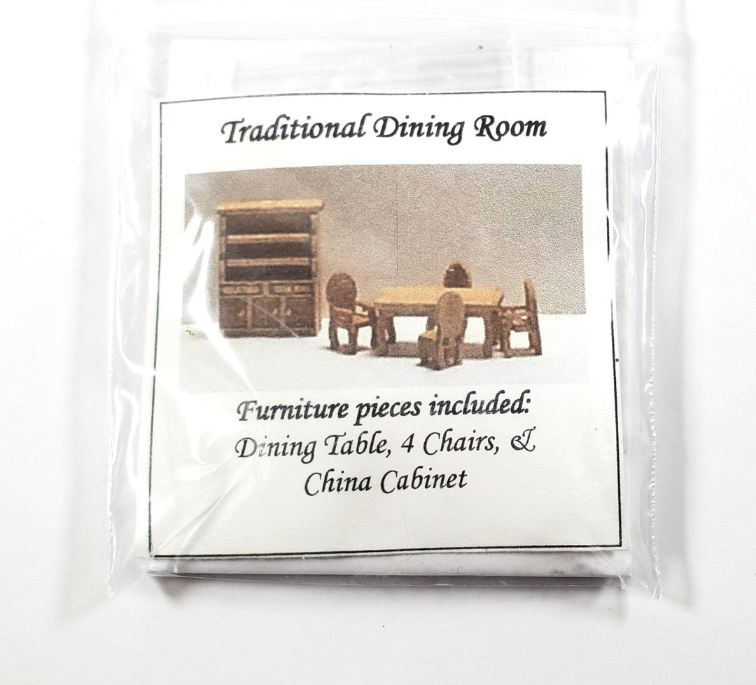 Dollhouse 1:144 Scale Furniture KIT DIY Dining Room Miniature Set Table Chairs + - Miniature Crush