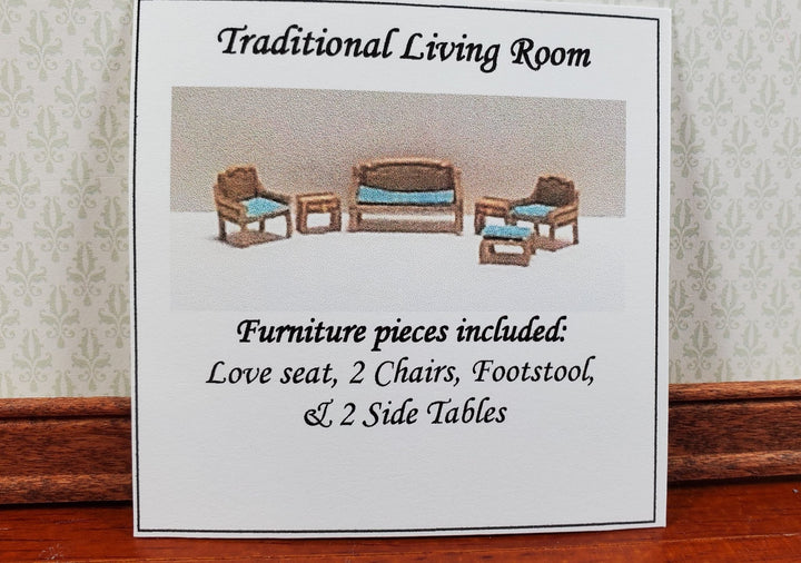 Dollhouse 1:144 Scale Furniture KIT DIY Living Room Traditional Sofa Chairs ++ - Miniature Crush