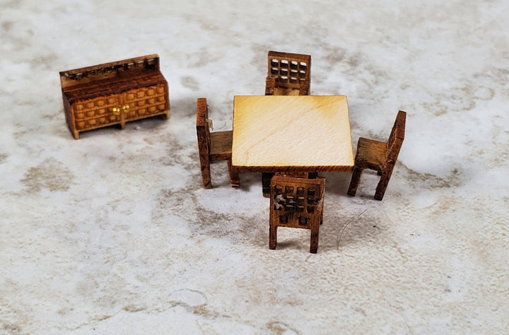 Dollhouse 1:144 Scale Furniture KIT DIY Modern Dining Room Miniature Set Table - Miniature Crush