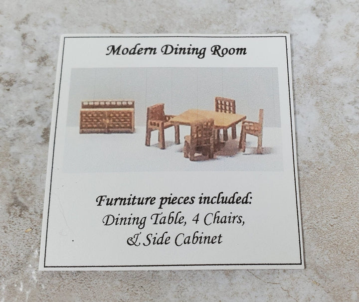 Dollhouse 1:144 Scale Furniture KIT DIY Modern Dining Room Miniature Set Table - Miniature Crush