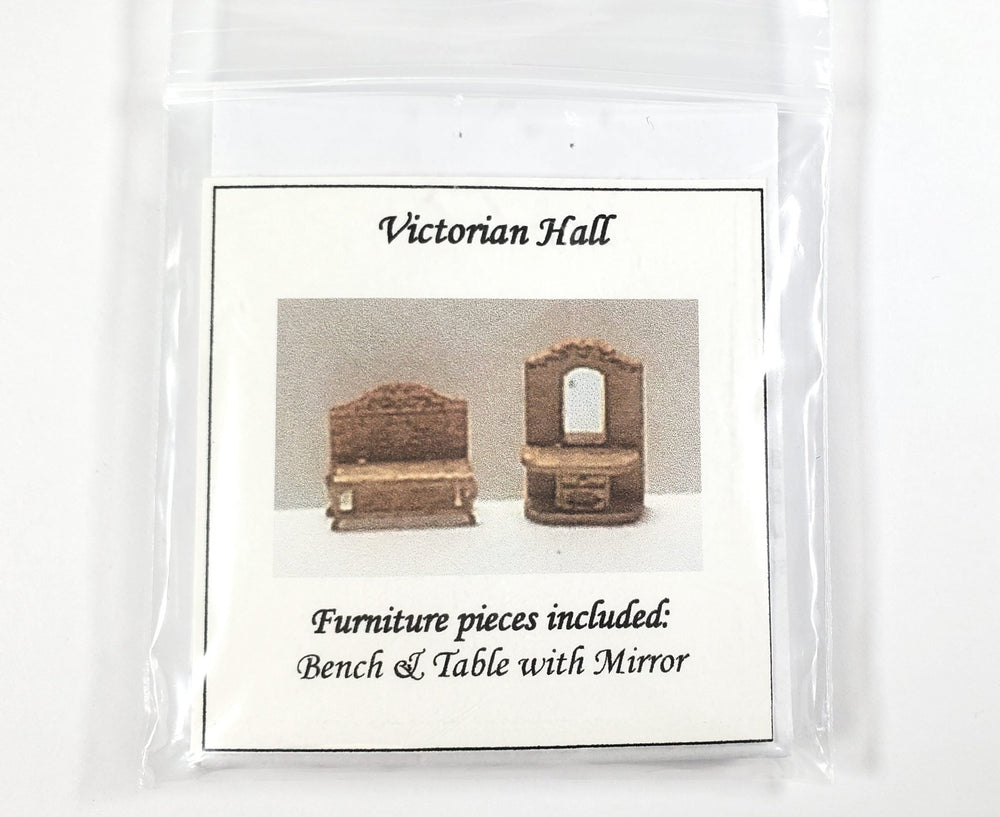 Dollhouse 1:144 Scale Furniture KIT DIY Victorian Hallway Miniature Bench Table - Miniature Crush