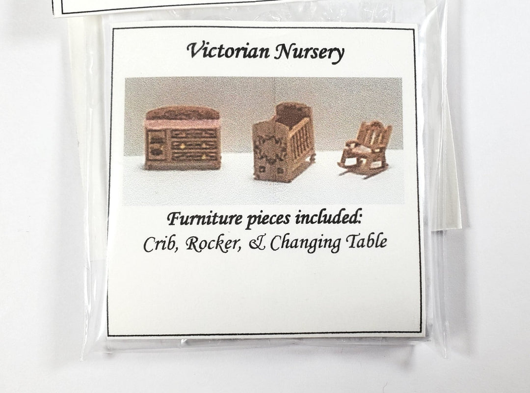 Dollhouse 1:144 Scale Furniture KIT DIY Victorian Nursery Crib Changing Table ++ - Miniature Crush