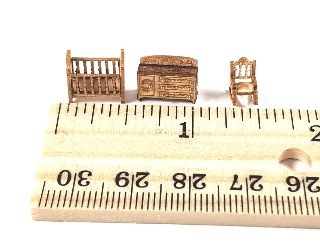 Dollhouse 1:144 Scale Furniture KIT DIY Victorian Nursery Crib Changing Table ++ - Miniature Crush