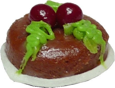 Dollhouse 1:24 HALF SCALE Christmas Pudding Cake Miniature - MiniatureCrush