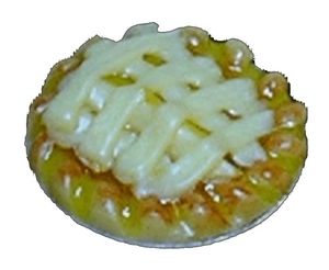 Dollhouse 1:24 HALF SCALE Lattice Crust Peach Pie Miniature Food Kitchen Bakery - MiniatureCrush