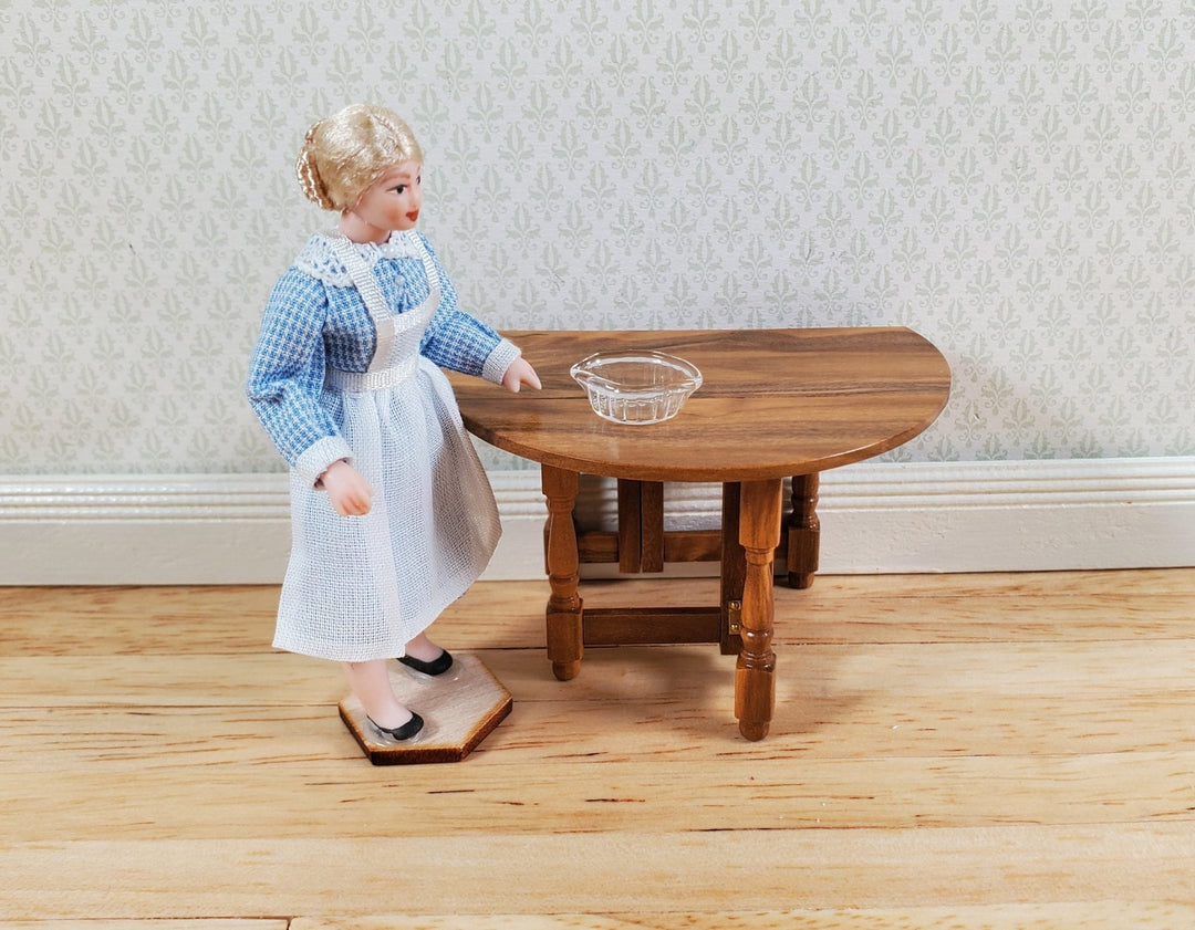 Dollhouse 1:24 Half Scale Serving Dish Crimped Bowl Clear Glass Miniatures - MiniatureCrush