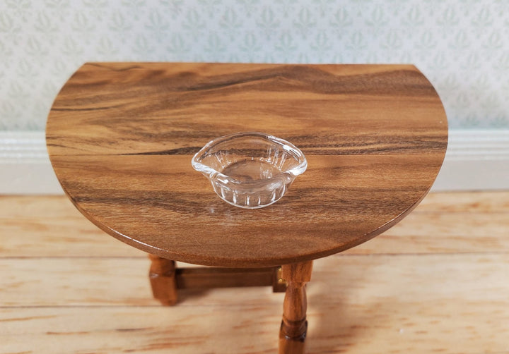 Dollhouse 1:24 Half Scale Serving Dish Crimped Bowl Clear Glass Miniatures - MiniatureCrush