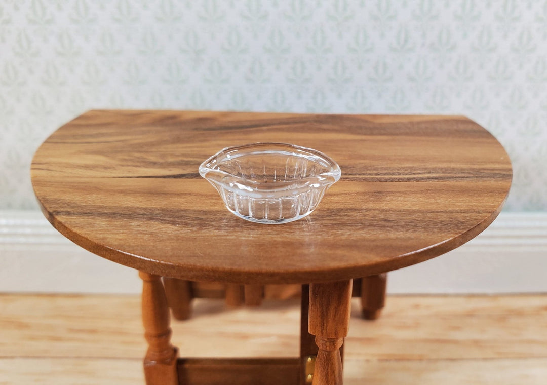 Dollhouse 1:24 Half Scale Serving Dish Crimped Bowl Clear Glass Miniatures - MiniatureCrush