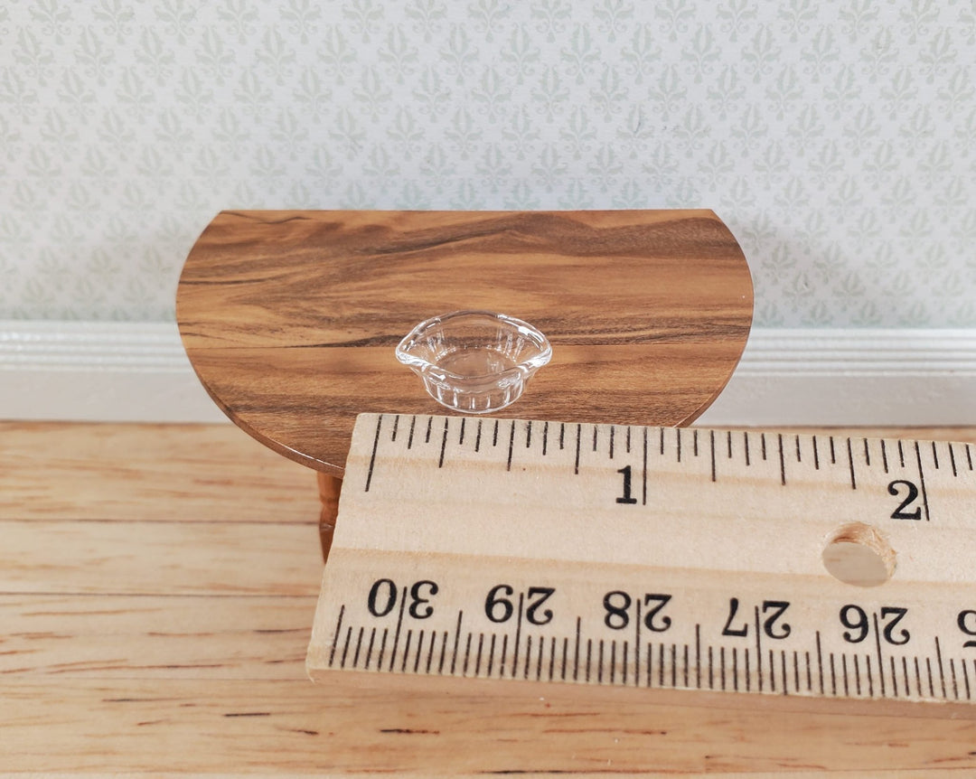 Dollhouse 1:24 Half Scale Serving Dish Crimped Bowl Clear Glass Miniatures - MiniatureCrush