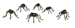 Dollhouse 1:6 Scale Black Spiders Halloween Set of 6 Miniatures - MiniatureCrush