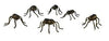 Dollhouse 1:6 Scale Black Spiders Halloween Set of 6 Miniatures