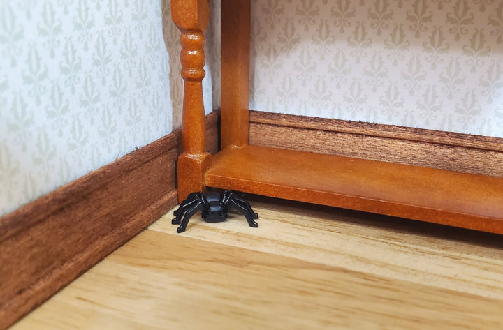 Dollhouse 1:6 Scale Black Spiders Halloween Set of 6 Miniatures - MiniatureCrush