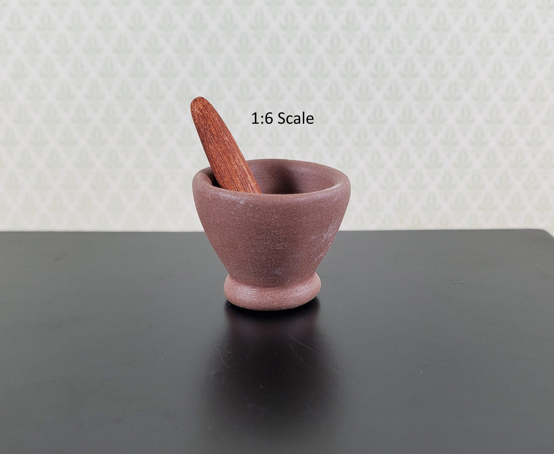 Dollhouse 1:6 Scale Mortar and Pestle Clay Fashion Doll Miniature - MiniatureCrush