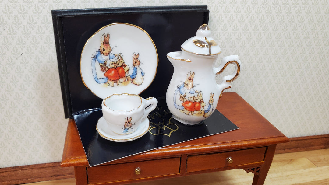 Dollhouse 1:6 Scale Peter Rabbit Beatrix Potter Coffee Set by Reutter Playscale - MiniatureCrush