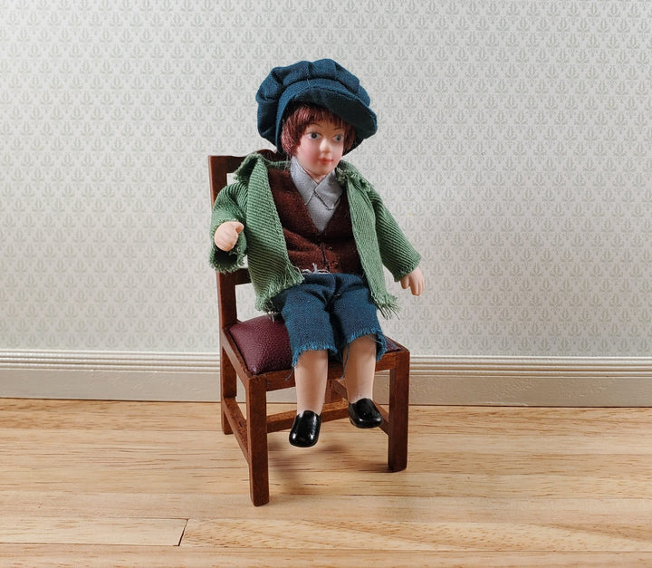 Dollhouse 1800s Poor Boy Son Doll Porcelain Semi - Poseable 1:12 Scale Family - Miniature Crush