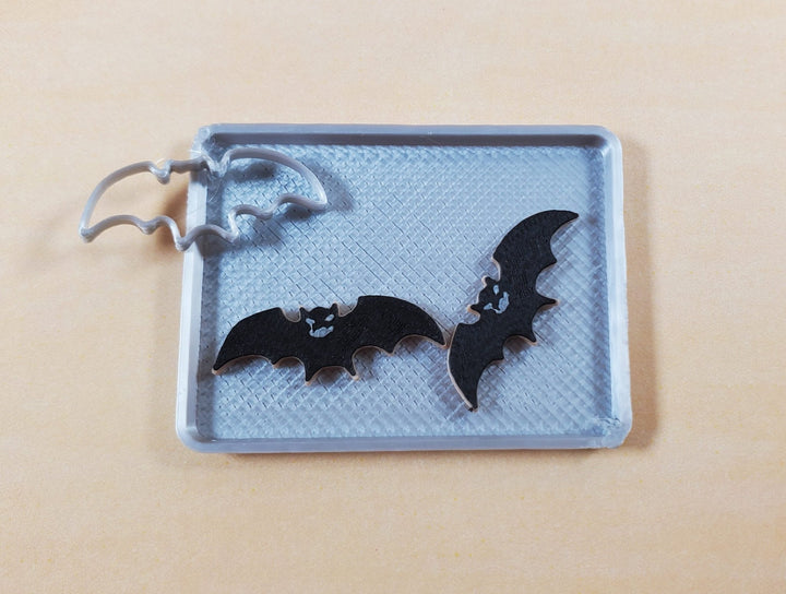 Dollhouse 2 Bat Cookies Baking Tray and Cutter 1:12 Scale Halloween Miniatures - Miniature Crush