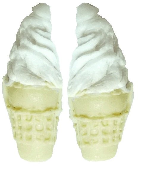 Dollhouse 2 Vanilla Ice Cream Cones 1:12 Scale Miniature Food Kitchen - MiniatureCrush