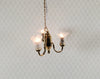 Dollhouse 3 Arm Flower Chandelier Light 12 Volt Electric with Plug 1:12 Scale