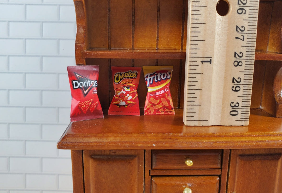 Dollhouse 3 Bags of Snacks Chips Cheetos Fritos 1:12 Scale Miniature Food - Miniature Crush