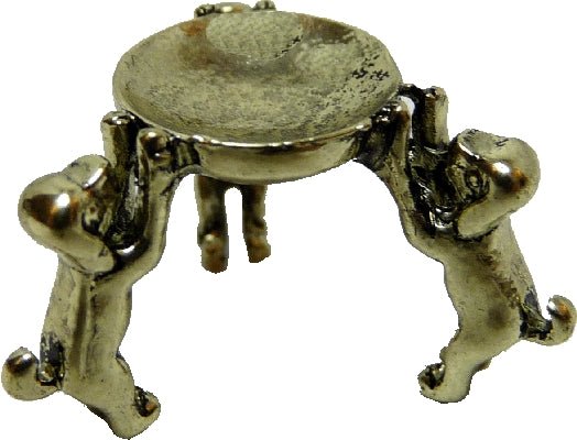 Dollhouse 3 Bronze Puppies Stand Plate 1:12 Scale Miniature - MiniatureCrush