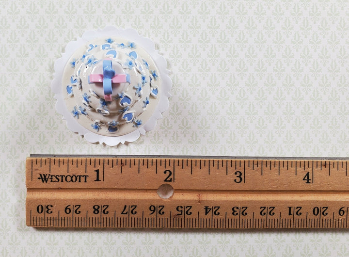 Dollhouse 3 Tier Blue Heart Wedding Cake 1:12 Scale Miniature Dessert Food - MiniatureCrush