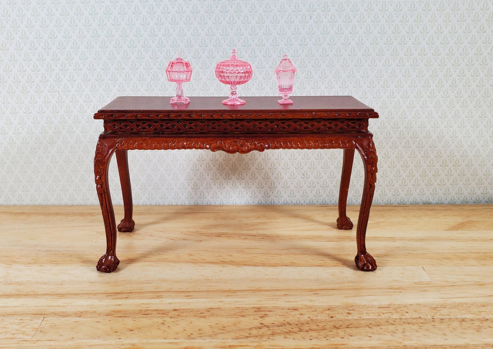 Dollhouse 3 Tiny Pink Candy Dishes with Lids 1:12 Scale by Chrysnbon Miniatures - MiniatureCrush