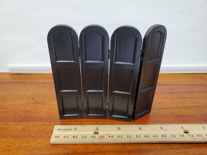 Dollhouse 4 Panel Screen Black Room Divider SHORT Use in 1:12 or 1/24 Scale Settings - Miniature Crush