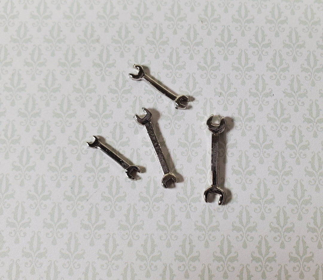 Dollhouse 4 Wrenches Open Ended Spanners 1:12 Scale Miniature Tool Painted Metal - Miniature Crush