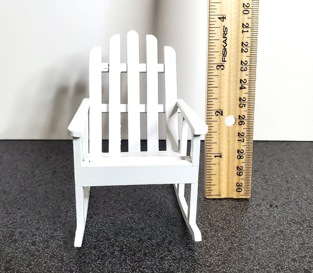 Dollhouse Adirondack Rocking Chair Rocker White 1:12 Scale Miniature Furniture - Miniature Crush