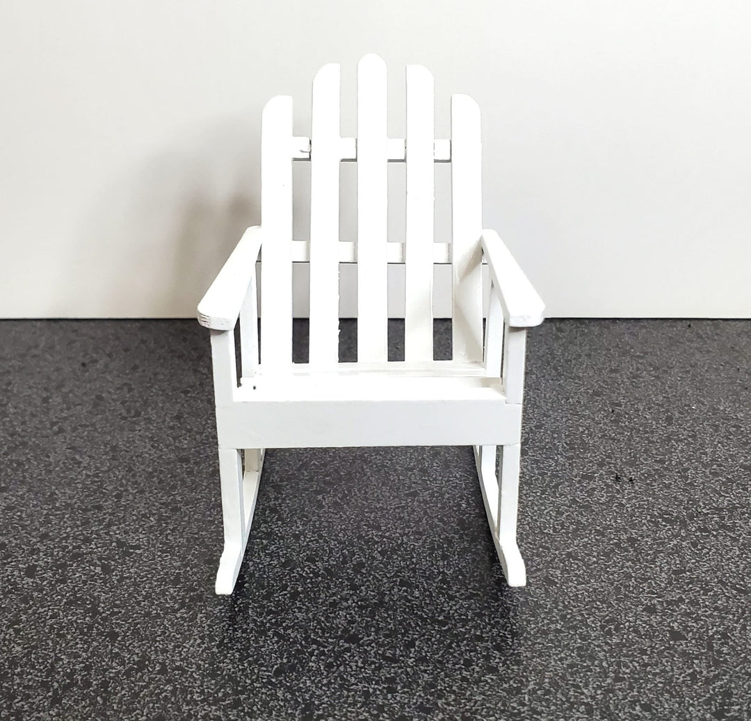 Dollhouse Adirondack Rocking Chair Rocker White 1:12 Scale Miniature Furniture - Miniature Crush