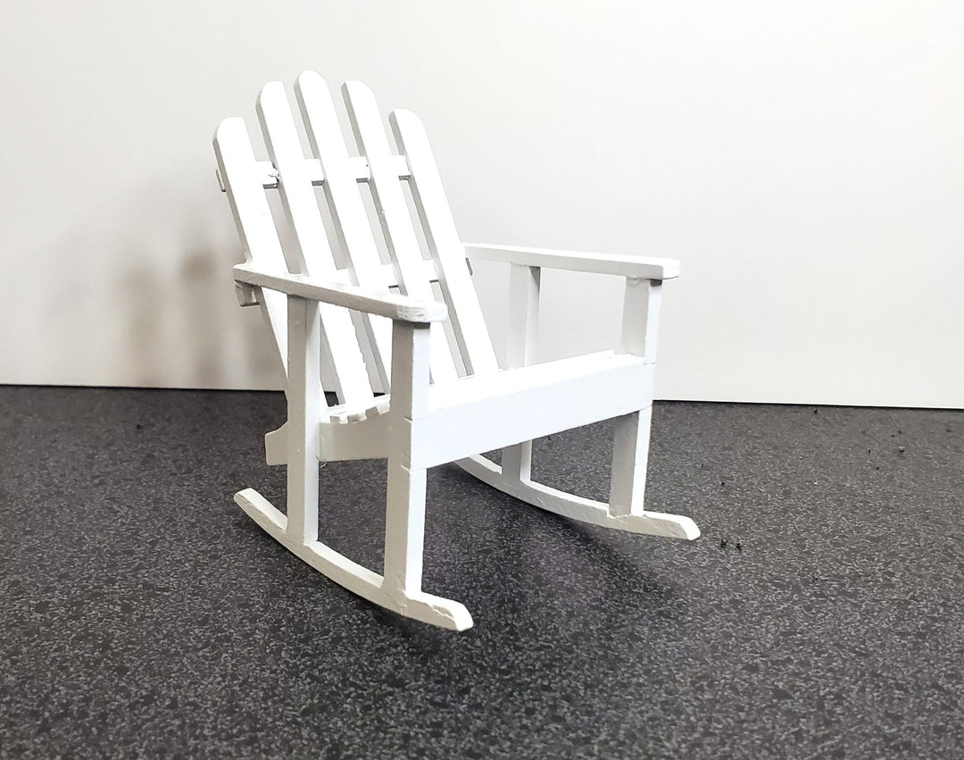 Dollhouse Adirondack Rocking Chair Rocker White 1:12 Scale Miniature Furniture - Miniature Crush