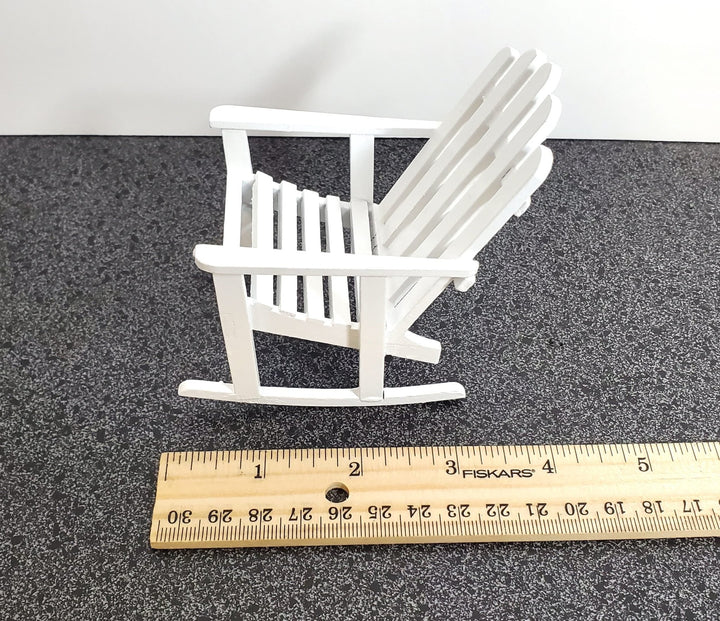 Dollhouse Adirondack Rocking Chair Rocker White 1:12 Scale Miniature Furniture - Miniature Crush