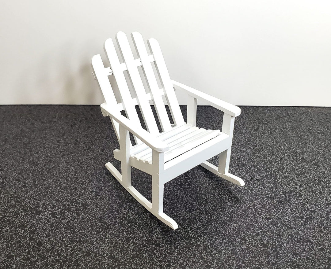 Dollhouse Adirondack Rocking Chair Rocker White 1:12 Scale Miniature Furniture - Miniature Crush