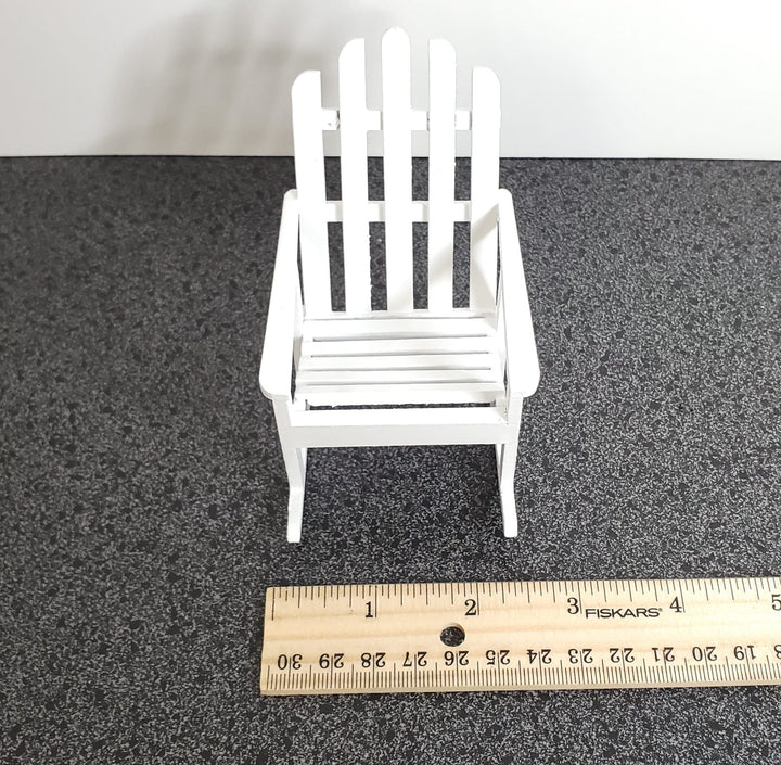 Dollhouse Adirondack Rocking Chair Rocker White 1:12 Scale Miniature Furniture - Miniature Crush