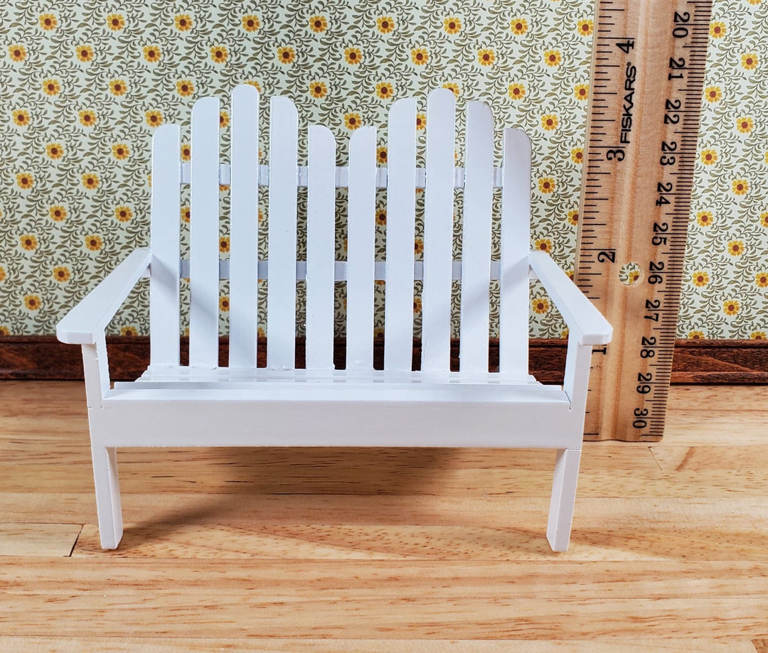 Dollhouse Adirondack Set Chair Rocker Table White 1:12 Scale Miniature Furniture - Miniature Crush