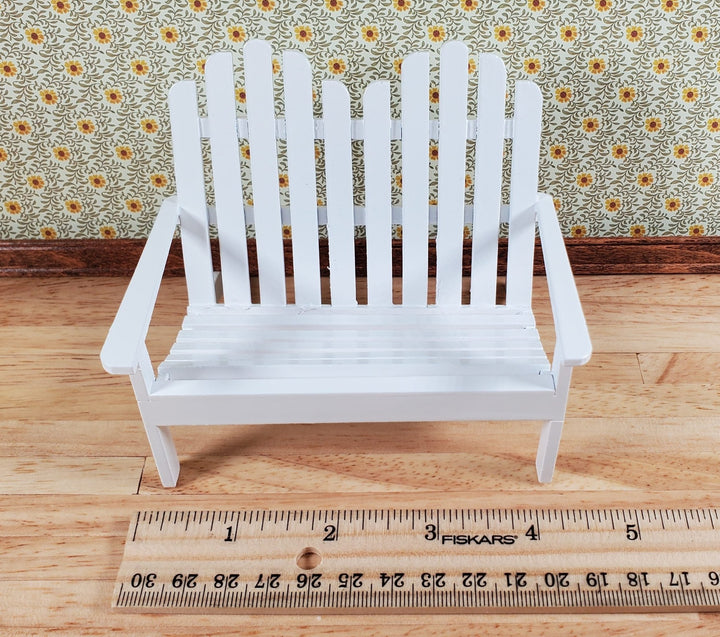 Dollhouse Adirondack Set Chair Rocker Table White 1:12 Scale Miniature Furniture - Miniature Crush