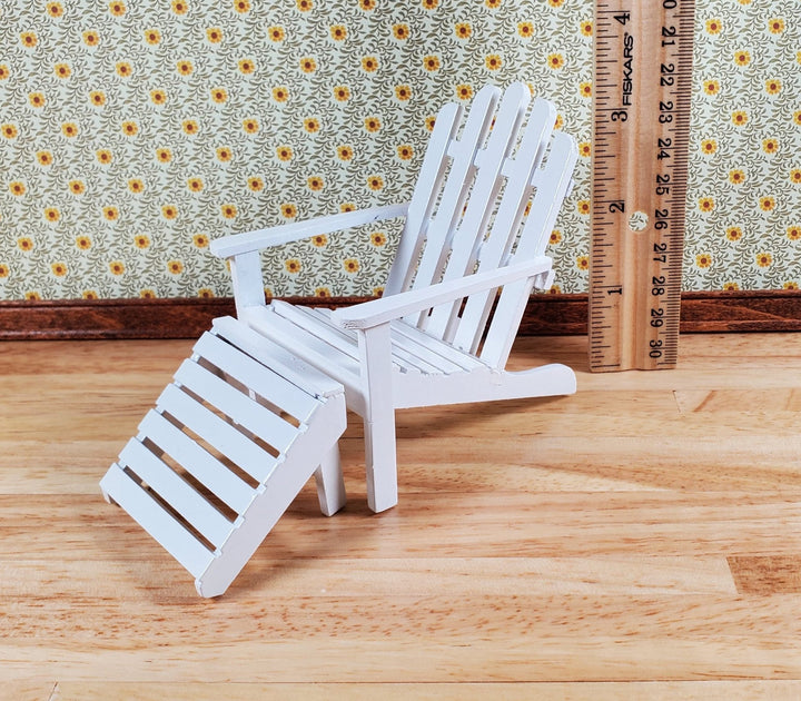 Dollhouse Adirondack Set Chair Rocker Table White 1:12 Scale Miniature Furniture - Miniature Crush