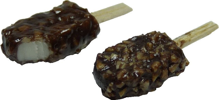 Dollhouse Almond Covered Chocolate Ice Cream Bars Set of 2 1:12 Scale Miniature - MiniatureCrush