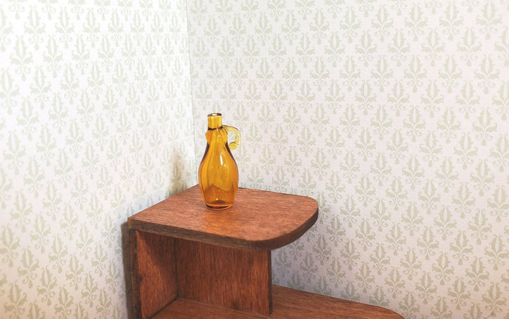Dollhouse Amber Syrup Jug Bottle Jar Vase with Handle 13/16" 1:12 Scale - MiniatureCrush