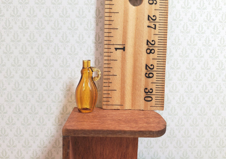 Dollhouse Amber Syrup Jug Bottle Jar Vase with Handle 13/16" 1:12 Scale - MiniatureCrush