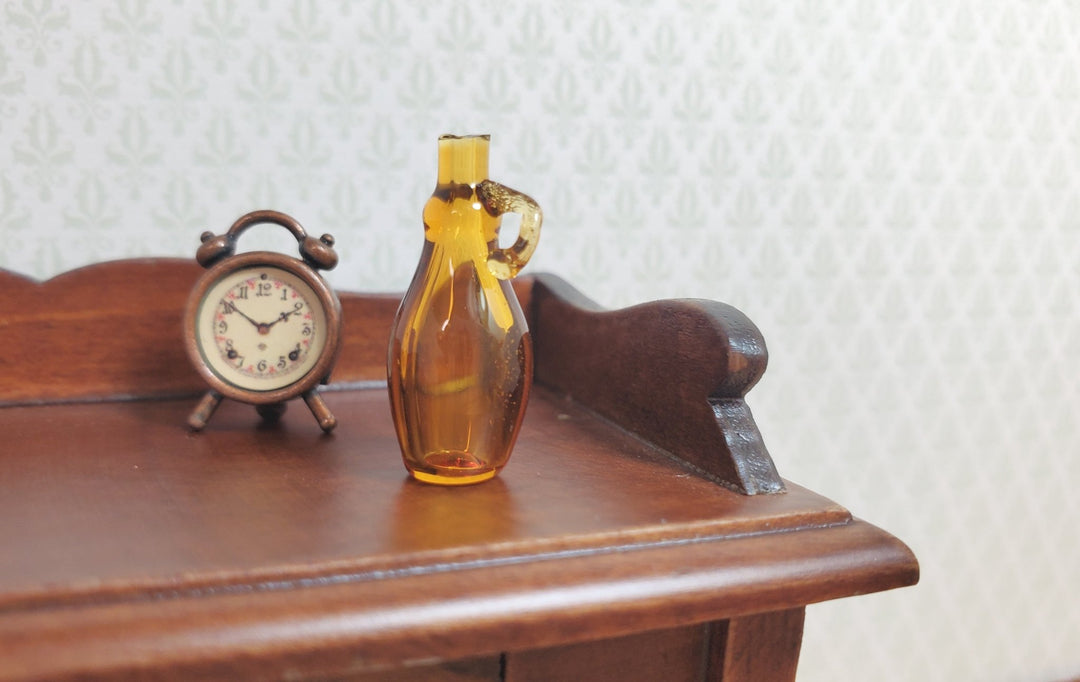 Dollhouse Amber Syrup Jug Bottle Jar Vase with Handle 13/16" 1:12 Scale - MiniatureCrush