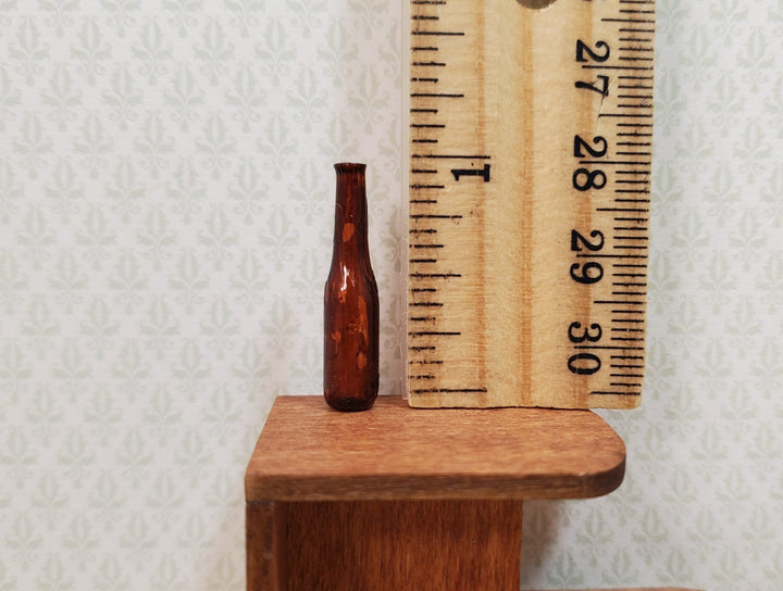 Dollhouse Amber Wine Bottle 1:12 Scale Miniature Decoration Drinks Kitchen - MiniatureCrush